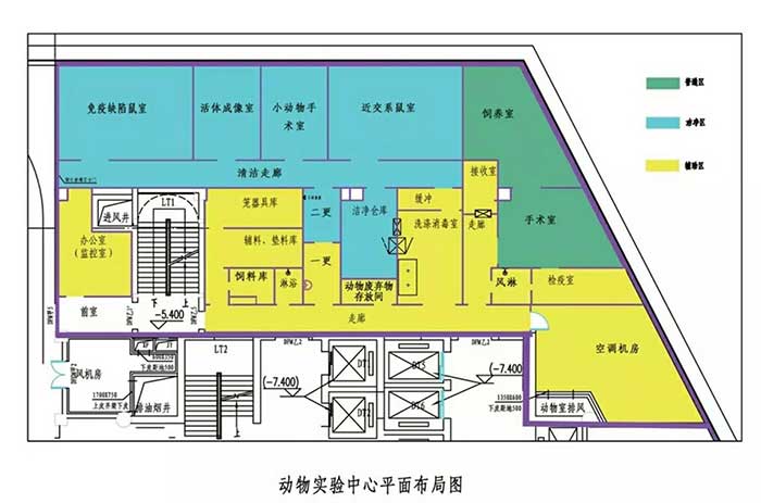 动物实验中心平面布局图